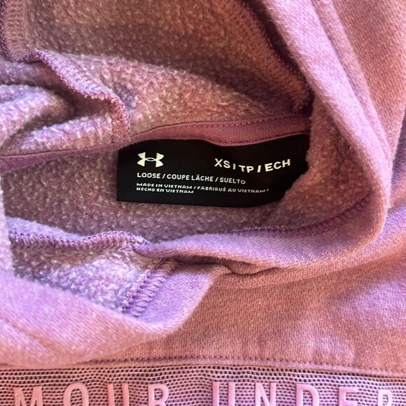 2 Crop Hoodies Calvin Klein and Under Armor sz XS/S Pink Grey - Picture 4 of 8